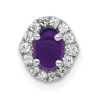 14k White Gold Diamond and Cabochon .73 Amethyst Chain Slide-PM4035-AM-012-WA