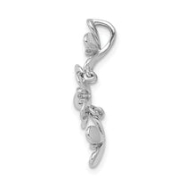 14k White Gold 1/10ct. Diamond Three Flower Chain Slide-PM4038-009-WA