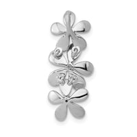 14k White Gold 1/10ct. Diamond Three Flower Chain Slide-PM4038-009-WA