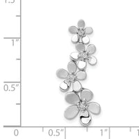 14k White Gold 1/8ct. Diamond Four Flower Chain Slide-PM4039-012-WA