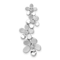 14k White Gold 1/8ct. Diamond Four Flower Chain Slide-PM4039-012-WA