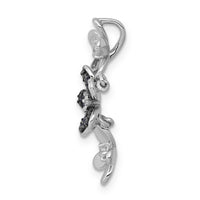 14k White Gold Diamond and Sapphire 3 Flowers Pendant-PM4044-SA-009-WA