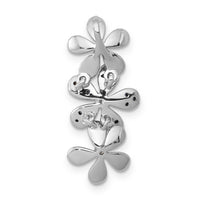 14k White Gold Diamond and Sapphire 3 Flowers Pendant-PM4044-SA-009-WA
