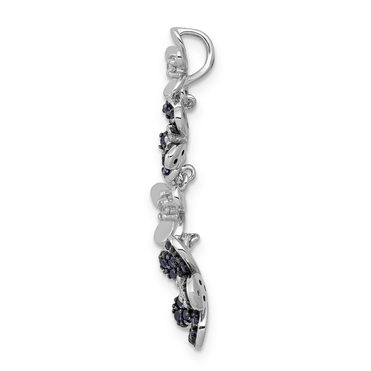14k White Gold Diamond and .29 Sapphire 4 Flowers Pendant-PM4045-SA-012-WA