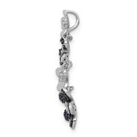 14k White Gold Diamond and .29 Sapphire 4 Flowers Pendant-PM4045-SA-012-WA