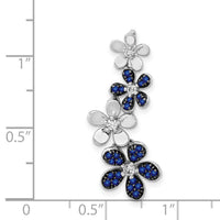 14k White Gold Diamond and .29 Sapphire 4 Flowers Pendant-PM4045-SA-012-WA