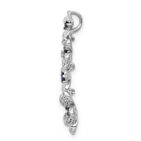 14k White Gold Diamond and .19 Sapphire 4 Flowers Pendant-PM4045-SA-025-WA