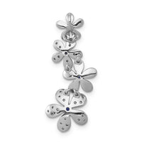 14k White Gold Diamond and .19 Sapphire 4 Flowers Pendant-PM4045-SA-025-WA