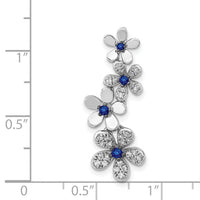 14k White Gold Diamond and .19 Sapphire 4 Flowers Pendant-PM4045-SA-025-WA