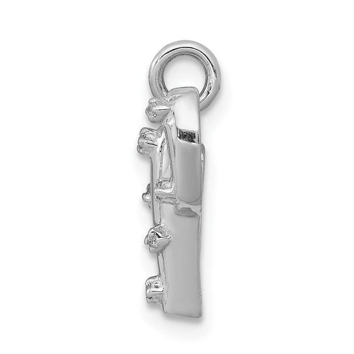 14k White Gold .03ct. Diamond Cactus Pendant-PM4048-003-WA