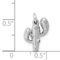 14k White Gold .03ct. Diamond Cactus Pendant-PM4048-003-WA