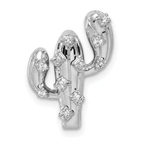 14k White Gold 1/10ct. Diamond Cactus Pendant-PM4048-010-WA
