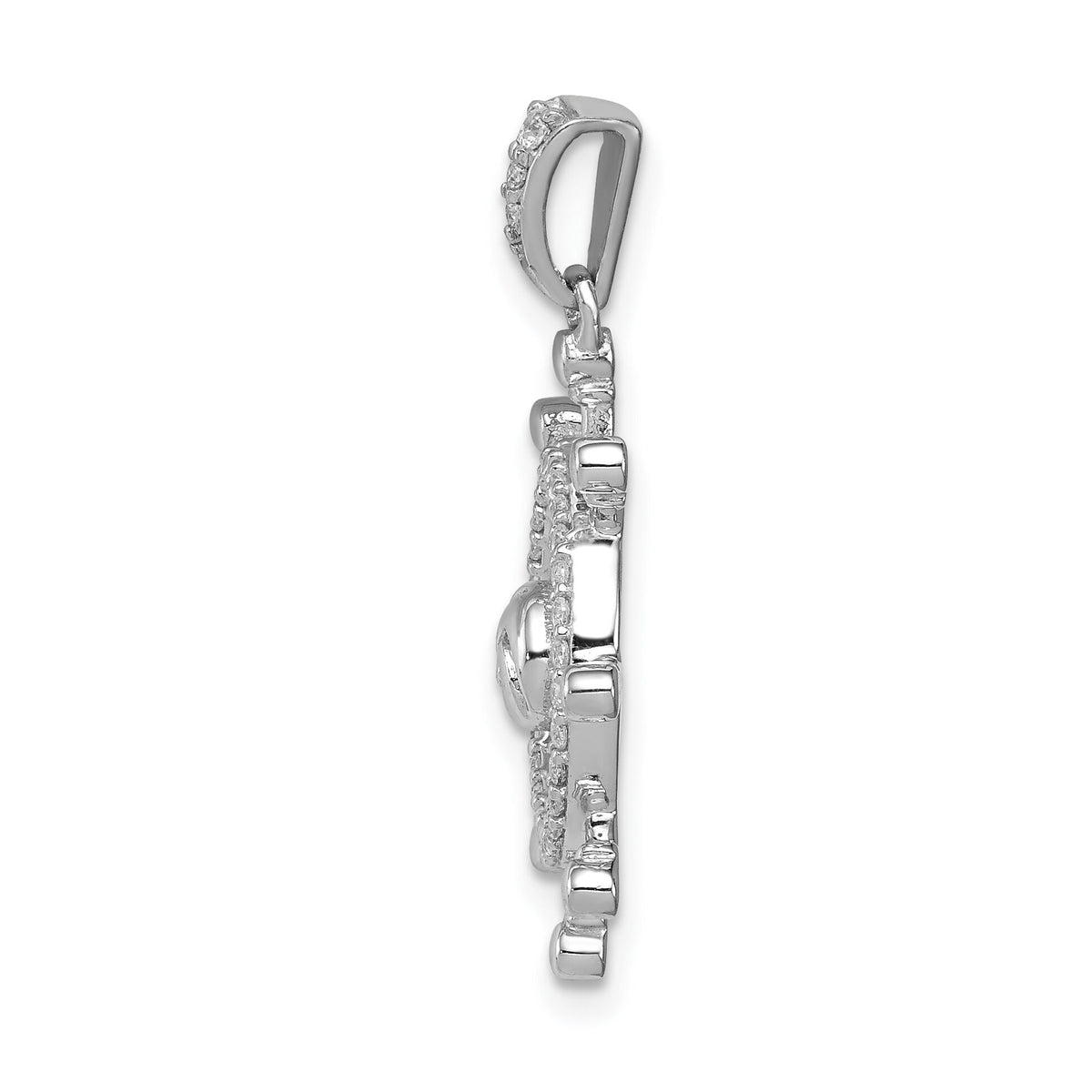 14k White Gold 1/6ct. Diamond Ship Wheel Pendant-PM4050-016-WA