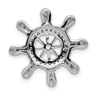 14k White Gold 1/4ct. Diamond Ship Wheel Pendant-PM4052-025-WA