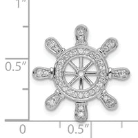 14k White Gold 1/4ct. Diamond Ship Wheel Pendant-PM4052-025-WA