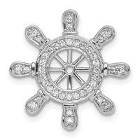 14k White Gold 1/4ct. Diamond Ship Wheel Pendant-PM4052-025-WA