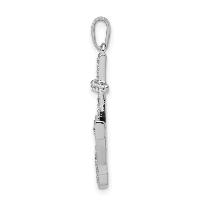 14k White Gold 1/4ct. Diamond Anchor Pendant-PM4053-025-WA