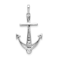 14k White Gold 1/4ct. Diamond Anchor Pendant-PM4053-025-WA