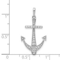 14k White Gold 1/4ct. Diamond Anchor Pendant-PM4053-025-WA