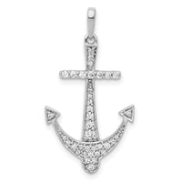 14k White Gold 1/4ct. Diamond Anchor Pendant-PM4053-025-WA