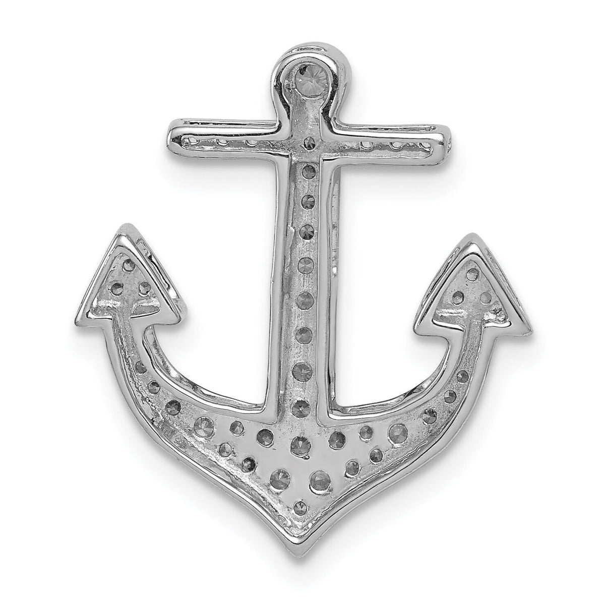 14k White Gold 1/4ct. Diamond Anchor Chain Slide-PM4054-025-WA