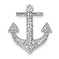 14k White Gold 1/4ct. Diamond Anchor Chain Slide-PM4054-025-WA