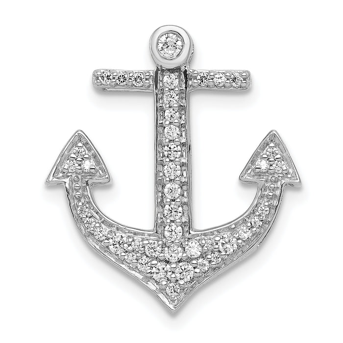 14k White Gold 1/4ct. Diamond Anchor Chain Slide-PM4054-025-WA