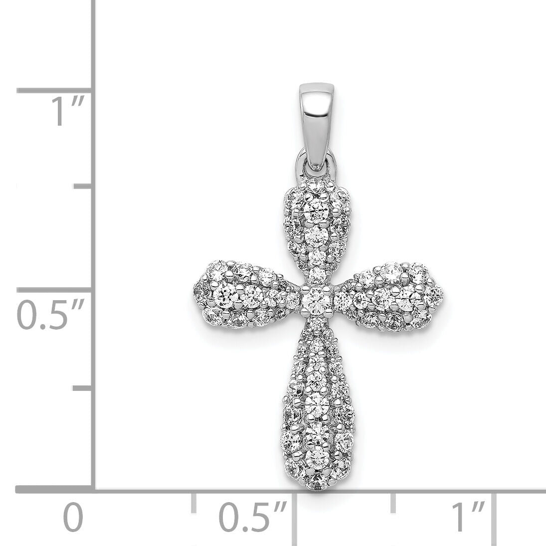 14k White Gold 5/8ct. Diamond Cross Pendant-PM4056-065-WA