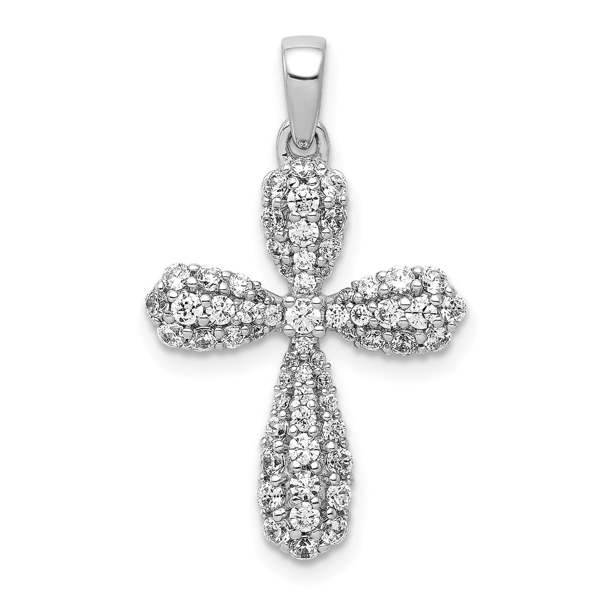 14k White Gold 5/8ct. Diamond Cross Pendant-PM4056-065-WA