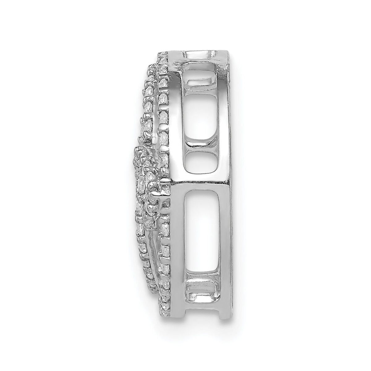 14k White Gold Diamond Celtic Circle Chain Slide-PM4057-033-WA