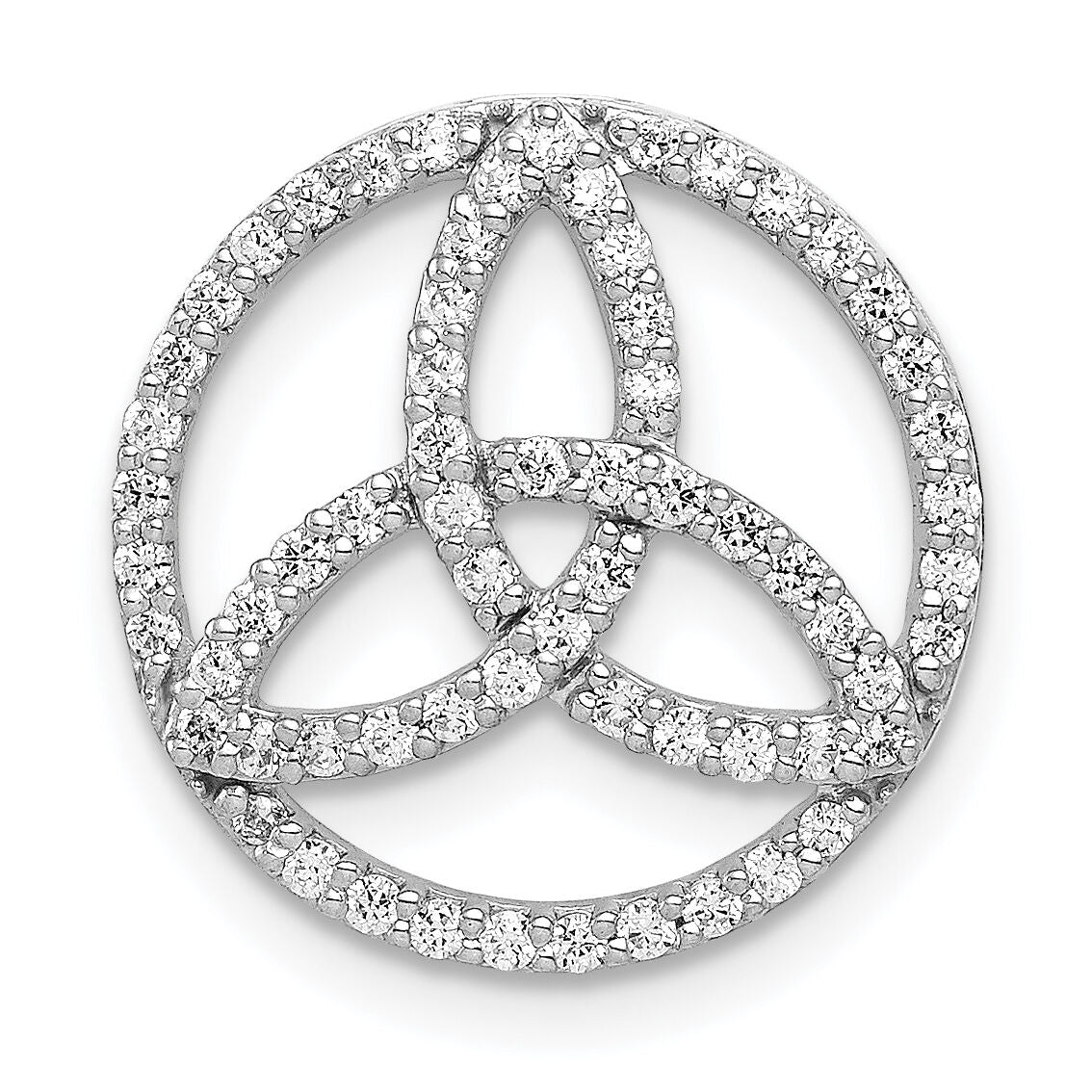 14k White Gold Diamond Celtic Circle Chain Slide-PM4057-033-WA