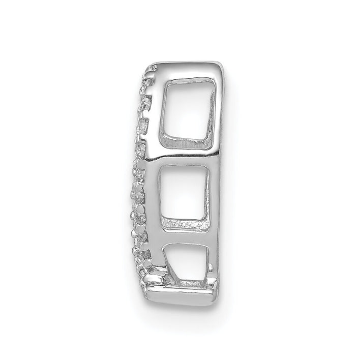 14k White Gold 1/15ct. Diamond Ichthus Chain Slide-PM4058-008-WA