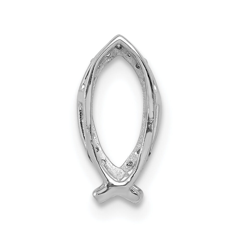 14k White Gold 1/15ct. Diamond Ichthus Chain Slide-PM4058-008-WA