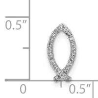 14k White Gold 1/15ct. Diamond Ichthus Chain Slide-PM4058-008-WA