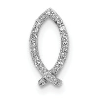 14k White Gold 1/15ct. Diamond Ichthus Chain Slide-PM4058-008-WA