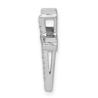 14k White Gold 1/10ct. Diamond Double Cross Chain Slide-PM4060-009-WA