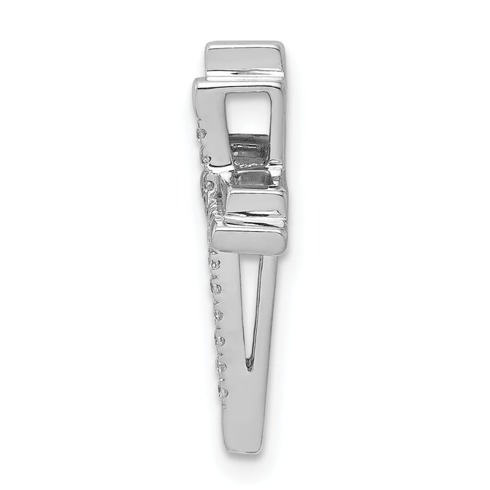 14k White Gold 1/10ct. Diamond Double Cross Chain Slide-PM4060-009-WA