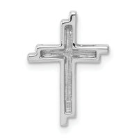 14k White Gold 1/10ct. Diamond Double Cross Chain Slide-PM4060-009-WA