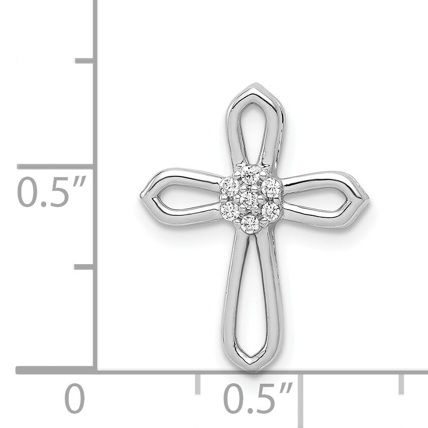 14k White Gold 1/20ct. Diamond Cross Pendant-PM4061-006-WA