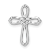14k White Gold 1/20ct. Diamond Cross Pendant-PM4061-006-WA