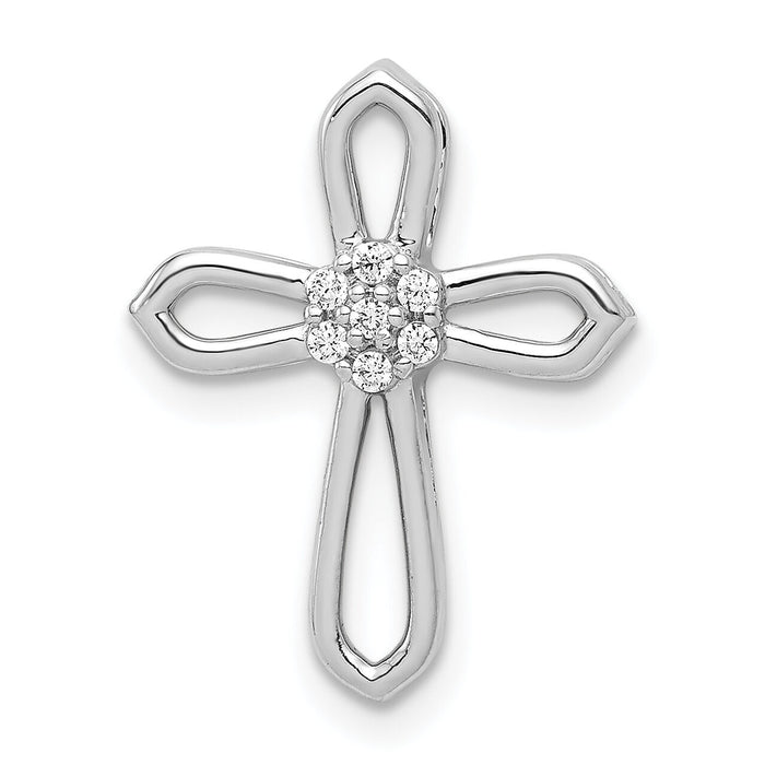 14k White Gold 1/20ct. Diamond Cross Pendant-PM4061-006-WA