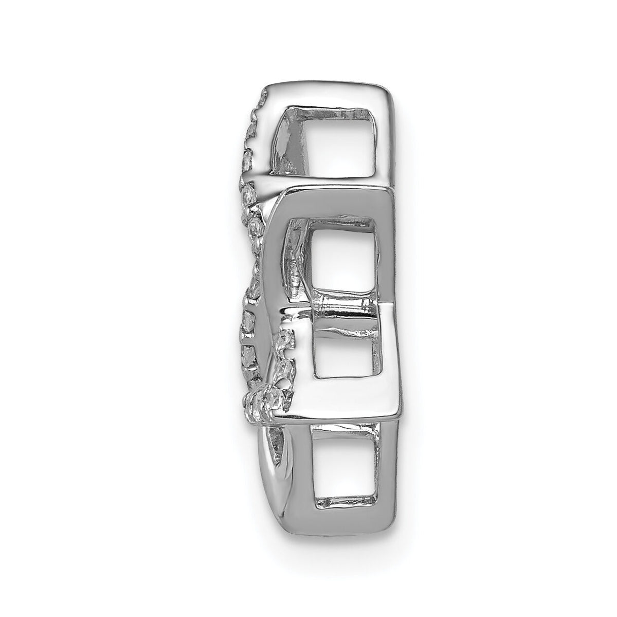 14k White Gold 1/8ct. Diamond Star of David Chain Slide-PM4065-012-WA