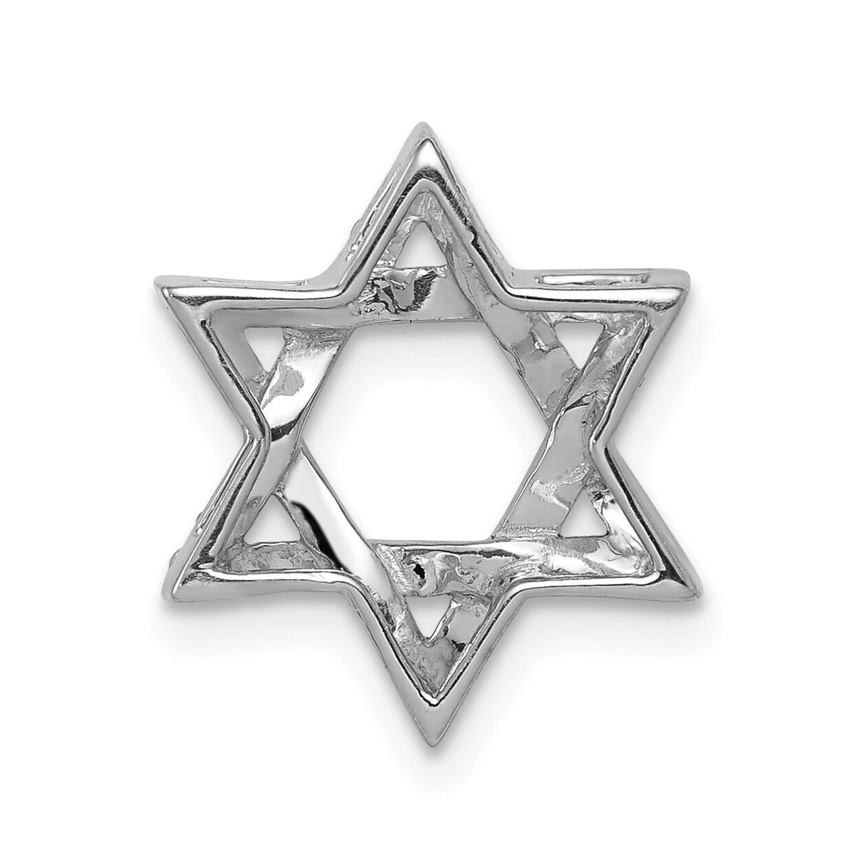 14k White Gold 1/8ct. Diamond Star of David Chain Slide-PM4065-012-WA