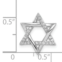 14k White Gold 1/8ct. Diamond Star of David Chain Slide-PM4065-012-WA