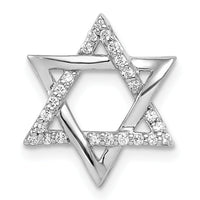 14k White Gold 1/8ct. Diamond Star of David Chain Slide-PM4065-012-WA