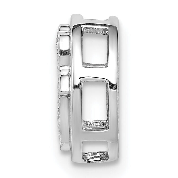 14k White Gold 1/10ct. Diamond Hamsa Chain Slide-PM4066-010-WA
