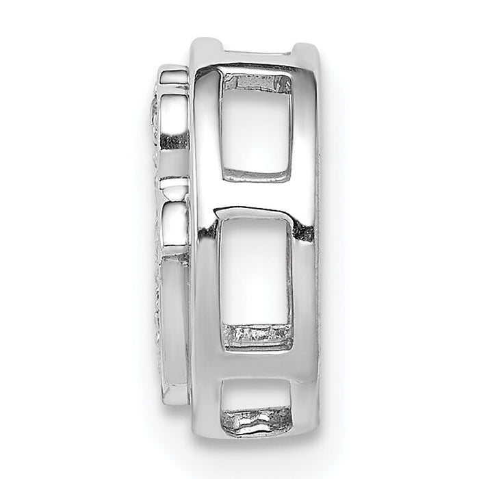 14k White Gold 1/10ct. Diamond Hamsa Chain Slide-PM4066-010-WA