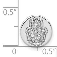 14k White Gold 1/10ct. Diamond Hamsa Chain Slide-PM4066-010-WA