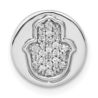 14k White Gold 1/10ct. Diamond Hamsa Chain Slide-PM4066-010-WA