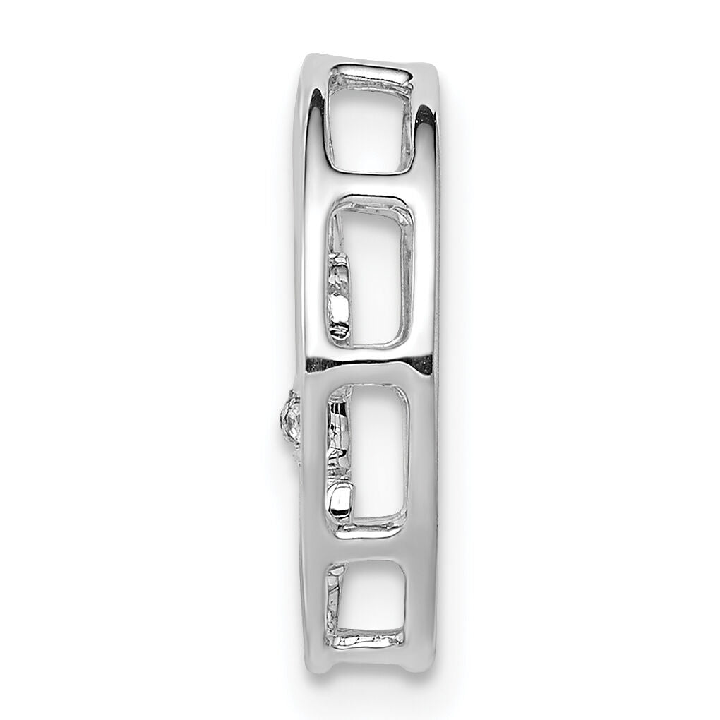 14k White Gold .01ct. Diamond Fleur De Lis Chain Slide-PM4067-001-WA